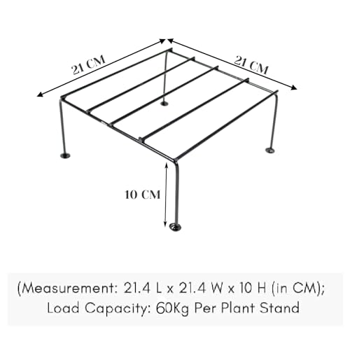 NAYRA Strong Stylish Four legs Design Metal Square Shape stands For Plant Pot Flower Pot Stand For Planter indoor and Outdoor (Square Stand -4)