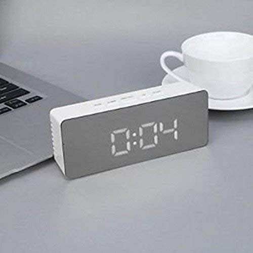 Buffy Plastic Digital Clock with Dual Power Option (White_3.5 Inch X 6.2 Inch X 1.9 Inch)