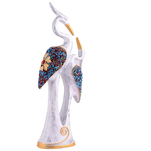 BlossomCreation Good Luck White Swan Home Decor Showpiece, Idols, Figurine for Home Office Decor| Gift Item