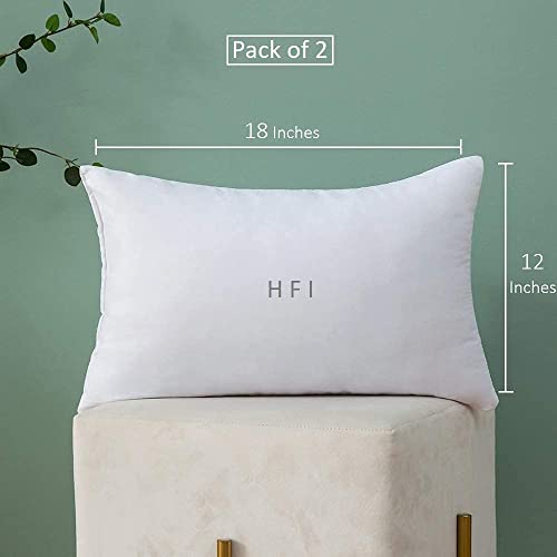 STITCHNEST Hotel Quality Premium Fibre Soft Filler Cushion Set of 2 (12x18 Inches)