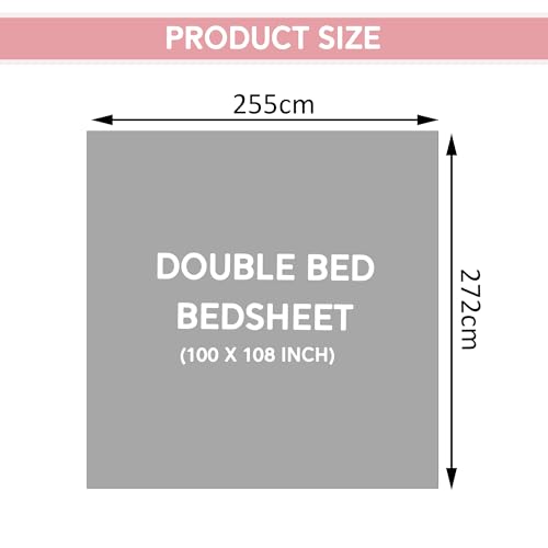 Kuber Industries 100x108 Inch Cotton Bedsheets for Double Bed with 2 Pillow Covers | Easy to Wash & Maintain Double Bedsheet Cotton Fabric - for Daily Use | Arabic Beauty Gola- Purple