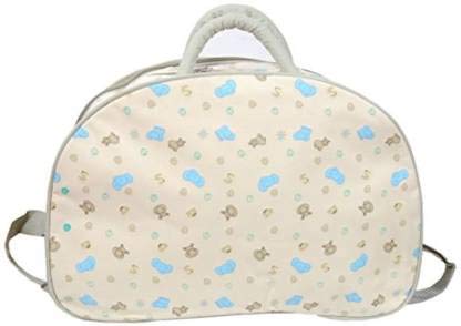 Unique Ideas New Born Baby Multipurpose Polyester Diaper/Mother Bag with Holder Diaper Changing Multi Compartment (Printed Cream, Medium)(Pack of 1)