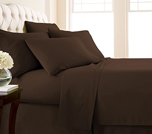 Southshore Fine Linens (TM) Aspen Springs 6 Piece - Extra Deep Pocket Sheet Set - CHOCOLATE BROWN - California King