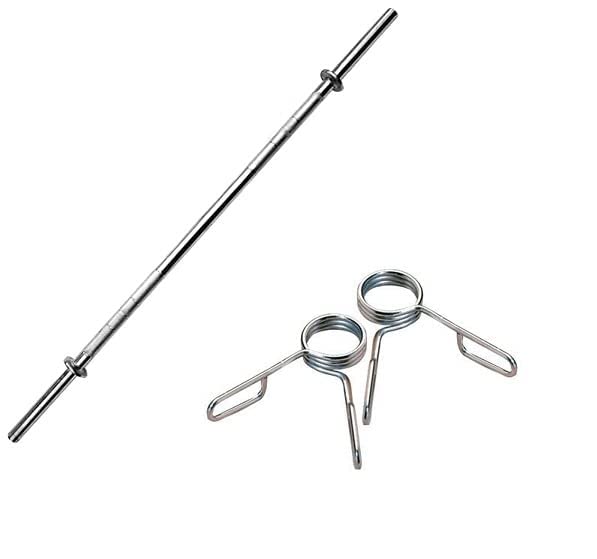 Body Maxx Weight Lifting Rod Barbell Size 4 Feet 28 MM Spring Locks