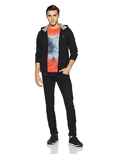 Allen Solly Men's Cotton Regular Hooded Neck Sweatshirt (ASSTORGPK64027_Black_M)