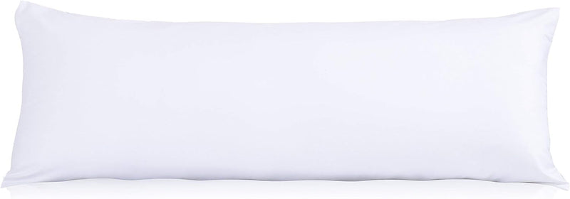 EDMUND - Cotton Finished Ultra Soft Microfiber Large Body Pillow, Cuddle Pillow, Long Large Pillows for Use During Pregnancy, Side Sleeper Pillow - White Solid | (54 x 20 Inches, Set of 1)