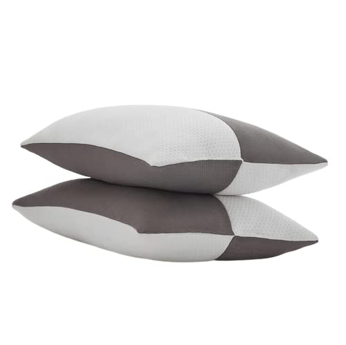 JY Conjugated Fiber Pillow with Knitted Fabric Grey & White (68 x 40 CM) Set of 2 PC