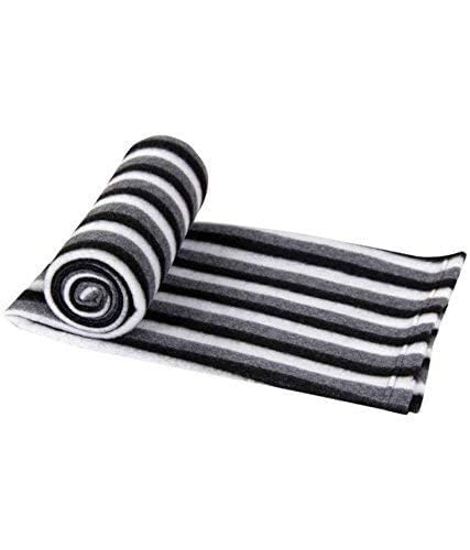 Bestie Homes Woolen Winter Warm Polar Fleece Black & White Single Bed Sheet Plain (Pack of 1)