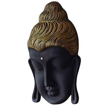 Shawshank 2.5 Feet Curly Buddha Head Wall Hanging Mural Showpiece for Home Entrance Decor, Office, Study Room - Idol Statue Buddha face Wall Mount/Buddha Curly Hair Face Wall Hanging