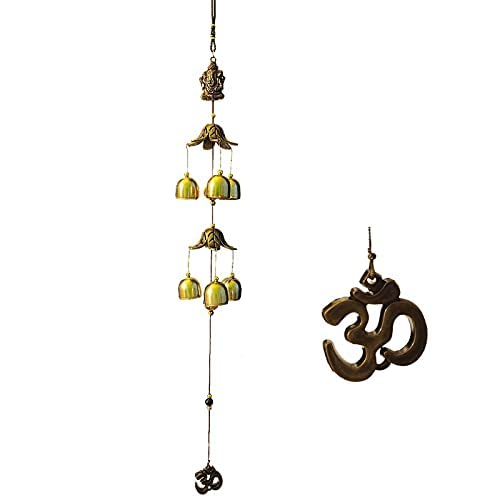 XUDOUS Metal Wind Chimes for Home Balcony Garden Positive Energy, Home Décor Hanging Long Brass Bells Gifts for Loved Ones 6 Bells