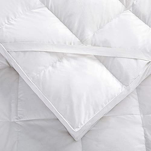 Dashing Fabrics Very Soft Goose Down and Feather Topper Mattress, 72x78 Inch, (White) with 2 feather Pillow 20x30