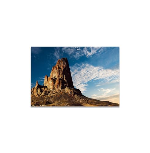 GADGETS WRAP Canvas Gallery Wrap Framed for Home Office Studio Living Room Decoration (17x11inch) - Desert Rocky Mountain