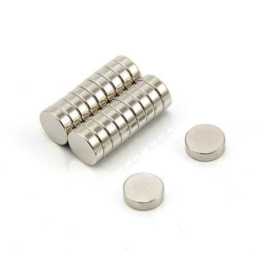 JINSA 8x3mm Round Refrigerator Magnets 50pcs, Neodymium/NdFeB magnet, Chrome Finish for Office projects, Photo gallery, Arts & Crafts, Fridge magnet, School, Bags & boxes