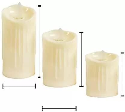 The Decor Affair Tranquil Harmony LED Candle Trio: Smokeless, Dripless, Eco-Friendly, Home Decor Lights, Pack of 3, White