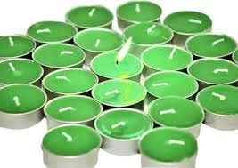 Angle Decorations Hub Paraffin Wax Rose Scented Tea Light Candles (Green), Long Burning Time- 4 Hours Each, Pack of 100, for Home Decoration,