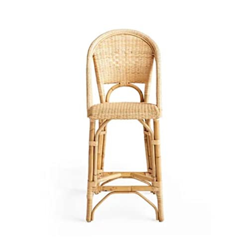 THE INSIDE PROJECT Synthetic Rattan Paris Barstool Sunwashed for Home Decor (Beige)