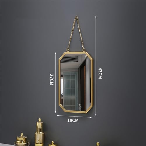 ATORSE® Wall Hanging Mirror Metal Frame Mirrors for Apartment Dressing Room Entryway 18cmx27cm Square