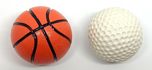 Temple Trees Basket Ball and Golf Ball (Set of 2) Fridge Magnet