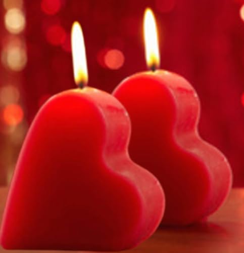 100% Pure Wax Light Scented Designer Heart Shape Red Candle for Home Decoration/Diwali Decoration/Romantic Dinner/Spa Candle/Valentine Candle/Birthday Candle,12 Hours Burn Time, Pack of 2