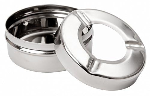 Riwayat Steel | Stainless Steel | Cigarette Ashtray for Office, Car, Restaurants, and Bars |12cm | Ashtray with Lid | Windproof Design