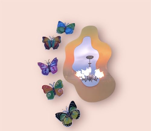 THE PAPER BOUTIQUE Iridescent Wavy Holographic Acrylic Mirror -NO GLASS MIRROR for AESTHETIC ROOM DECOR, GIFTING, PHOTOGRAPHY