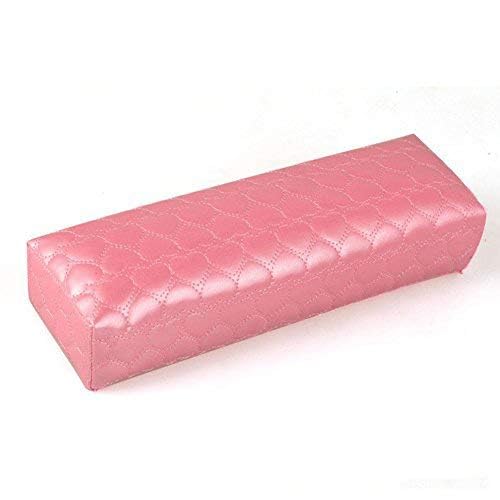 THR3E STROKES Nail Pillow Hand Rest for Nails, PU Leather Nail Armrest Detachable Manicure Hand Pillow Cushion Nail Art Accessories Tool for Nail Art Supplies (Women) (PINK)