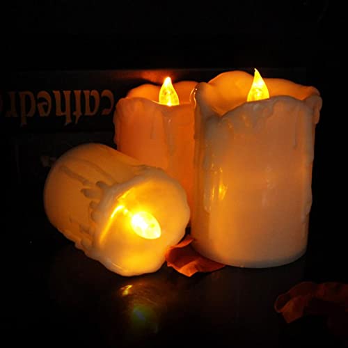 ATORSE® Set 3Pcs Led Taper Candle Pillar Tea Light Candle Church Home Wedding Decor