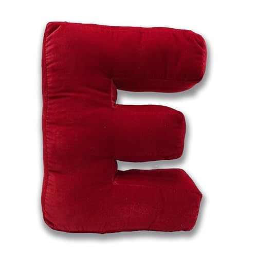 Yousafzai Personalized Kids Name Velvet Alphabet (D) Soft Pillow Throw Cushion Decorative Alphabet Kids Room Decor for Kids, Colour red