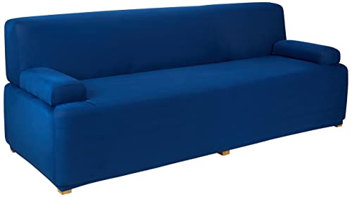 Amazon Brand - Solimo Polyester Spandex Stretchable Sofa Slipcover (3 Seater, Blue)