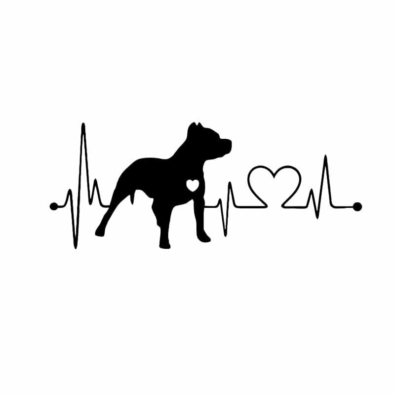 GADGETS WRAP Vinyl Wall Decal Sticker Pitt Bull Pittie Heartbeat Animal