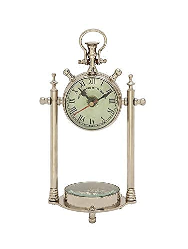 Delight Enterprises Brass Table Clock with Compass