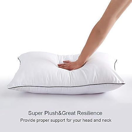 ORCHEED Soft Microfiber Laced Pillow for Sleeping & Neck Pain Relief for Back, Side & Stomach Sleeper, 16x24 inch, White, Pack of 2