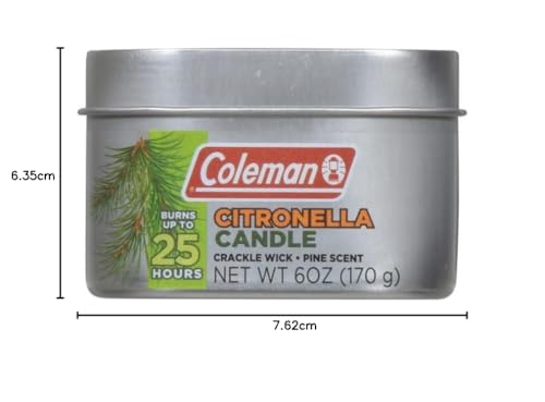 Coleman Pine Scented Citronella Candle, Crackle Wick