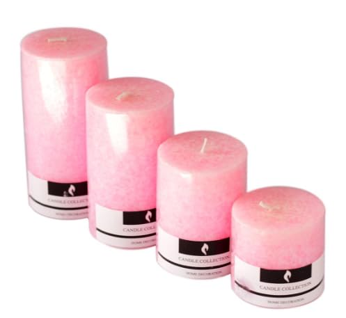 The Imperial Beautiful Scented Jasmine & Lotus Pillar Candle Round Pillar Candles for Romantic Dinner, Valentine Day Gift, House Party Decorations Combo Pack of 4