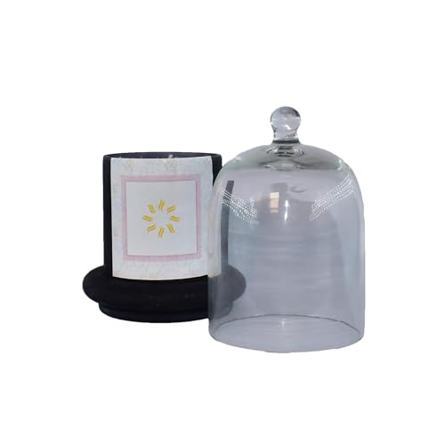 SOULAGE Premium Dahlia Scented Bell Jar Candle with Dome| Natural Soy Wax| Hand Crafted| Luxury Aromatherapy| Non Toxic| Healing & Meditation Candles| Slow Burn|