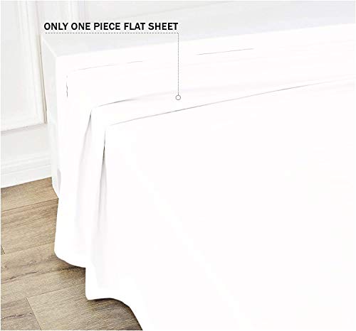 Trend Bedding Mart 1PC Solid Flat Sheet Smooth Touch Hotel Quality 100% Egyptian Cotton Perfectly Fit for Oversize and Extra Height King Bed 108 Inch x 112 Inch White Solid 600 Thread Count