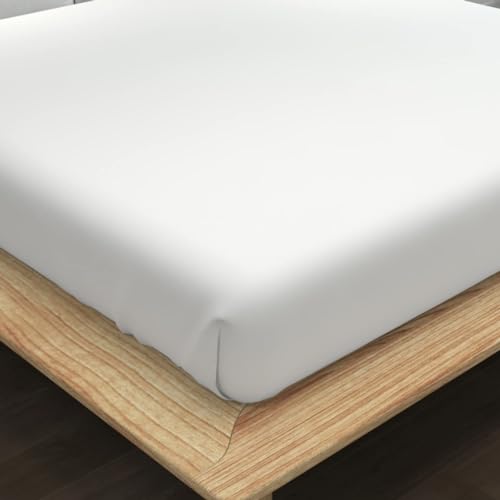 LACOZA''Combo (Set of 2) Bedsheet Microfiber Wrinkle Free Solid Plain Double Bedsheet (White)