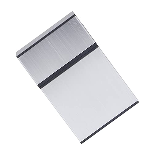 Cigarette Case, Aluminum Alloy Magnetic Cigarette Case Multipurpose 20 Capacity Home (Silver)