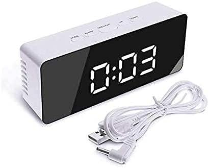 smile world Mirror Finish Digital Clock with Dual Power Option (White) (peck of 2) Combo Set