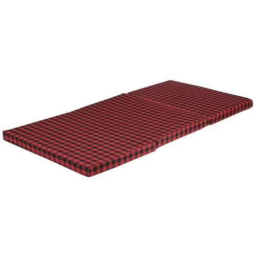 COLOFLY Dual Comfort Reversible | Foldable UHD Foam | Single Bed Mattress | 3 Fold Black-Red | (72x35x2)