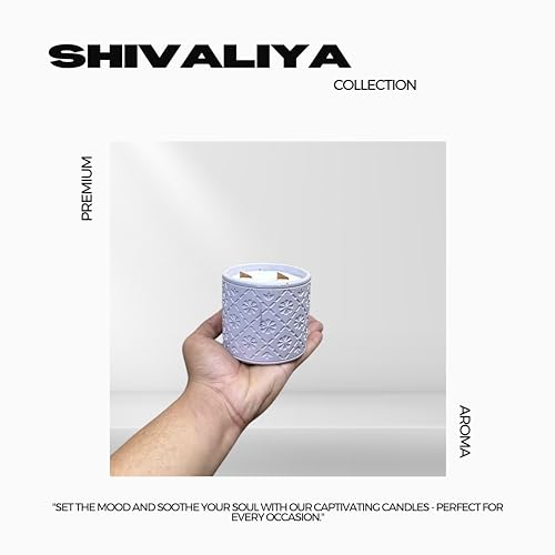 Shivaliya Collection High-Strength Concrete Quinn Shape Candle Jar with Aroma Fragrance | Premium Scented Soy Wax Fill | 20-25 Hr Burn Time | Home Decor Item | Gifts for Memorable - (Large, Lavender)