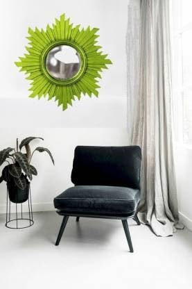 VAS Collection MDF Mirror Frame for Wall Decor,Bedroom,Living Room,Bathroom & Hallway 16"x16"(Green)