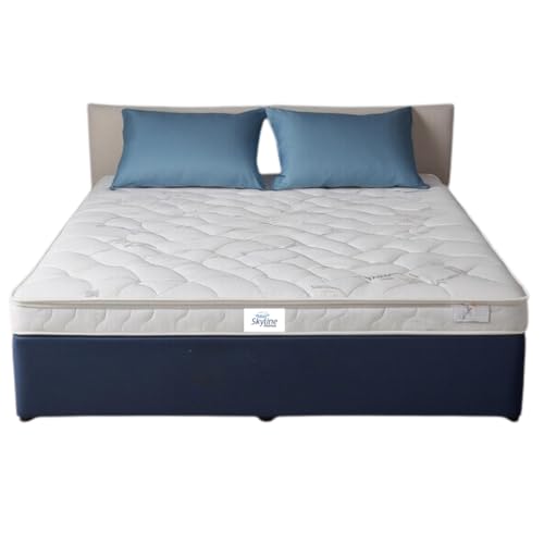 Skyline Orthopeadic Bonnell Spring Mattress | 5 Years Warrenty | Super Soft Foam,American Knitted Cloth,Bonnell Spring,Euro Top | (75x60x10 Inches, Queen)