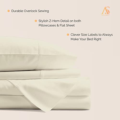 800 Thread Count 100% Pure Egyptian Cotton – Sateen Weave Premium Bed Sheets, 4- Piece Sand California King- Size Luxury Sheet Set, Fits mattresses Upto 18” deep Pocket