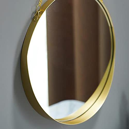 CALANDIS Wall Hanging Mirror with Chain Bedroom Gold Frame Home Bathroom Decor M