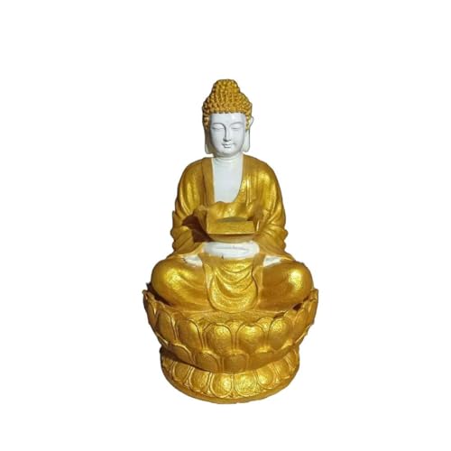 Shawshank 42 Inch Long Lotus Buddha Water Fountains for Home Decor Living Room Garden Patio Deck Porch Yard Art Decoration Gift Gifting with Lights Water Pump