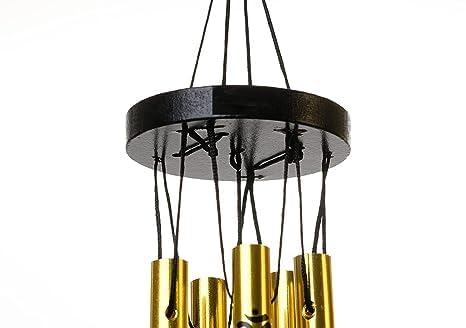 Balaji Gifts Hanging Wind Chime for Home, Balcony and Bedroom Positive Energy with Good Sound 5 Pipe Positive Energy 36 cm (Golden, Metal)