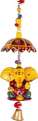 Bhumiyaan Ganesha Hanging Wall Wind Chime with Bells for Home/Office/Garden Decoration Door/Wall Hanging (Set of 02)