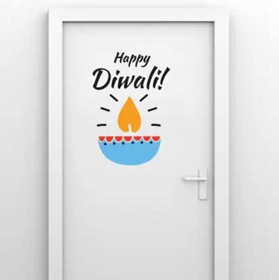 GADGETS WRAP Diwali Decoration Vinyl Wall Decal Sticker Happy diwal