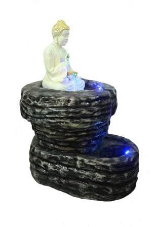 Waahkart Home & Decor Unique Stone Look Fountain with Gautam Buddha